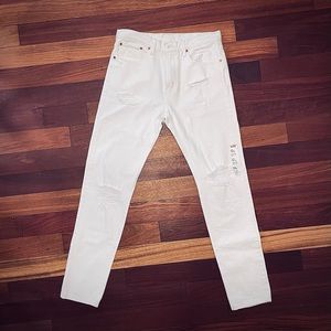 🔥Levi’s White 512 32 x 34 Slim Tapered Ripped Jeans🔥